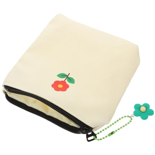 BESPORTBLE Mini Aufbewahltasche Mit Reißverschluss Kosmetik-Organizer Aus Strapazierfähigem Canvas Stylisches Etui Für Ohrenhörer Und Hygieneartikel Zufällige Farbgestaltung Für Schule von BESPORTBLE