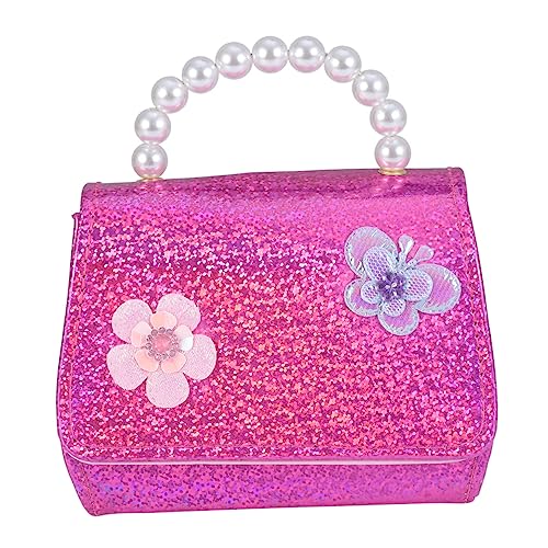 BESPORTBLE Perlentasche Für Junge Mädchen Mit Blumenmuster Umhängetasche Mit Abnehmbarem Schultergurt Und Perlenhandgriff Leichtgewichtig Für Schmuck Und Snacks von BESPORTBLE