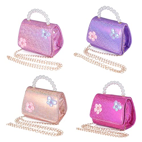 BESPORTBLE Mini Perlen-Handtasche Für Mädchen Kreative Umhängetasche Mit Blumenmuster Abnehmbarer Schultergurt Für Reisen Und Besondere Anlässe Gold von BESPORTBLE