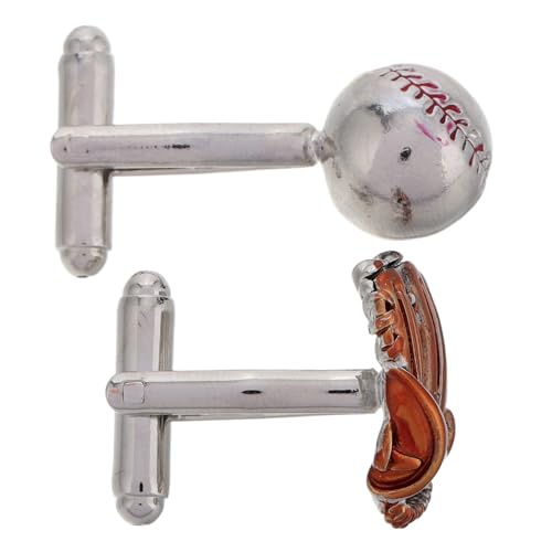 BESPORTBLE 1 Paar Baseballhandschuh-manschettenknöpfe Manschettenknopf Anzug Nieten Manschettenknöpfe An Den Ärmeln Business Manschettenknöpfe Kleid Hemdärmelverzierung Schmuck Kupfer Silver von BESPORTBLE