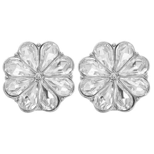 BESPORTBLE 1 Paar Blumen-Manschettenknöpfe Damen Manschettenknöpfe Manschettenknöpfe Casual Manschettenknöpfe Hemdknöpfe und Manschettenknöpfe Knöpfe für Kleidung Strasssteine Silver von BESPORTBLE