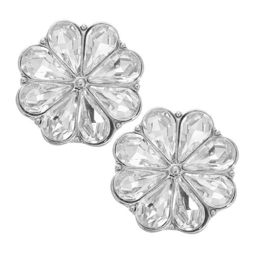 BESPORTBLE 1 Paar Blumen-manschettenknöpfe Mit Strassverzierung, Legierung, Hemd-manschettenknöpfe, Modische Hemd-nieten, Metall-manschettenknöpfe, Retro-manschettenknöpfe von BESPORTBLE