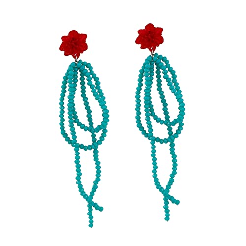 BESPORTBLE 1 Paar Blumenohrringe mit Langen Quasten für Damen Handgefertigte Schmuckstücke für Besondere Anlässe Perfektes für Geburtstage Feiertage von BESPORTBLE