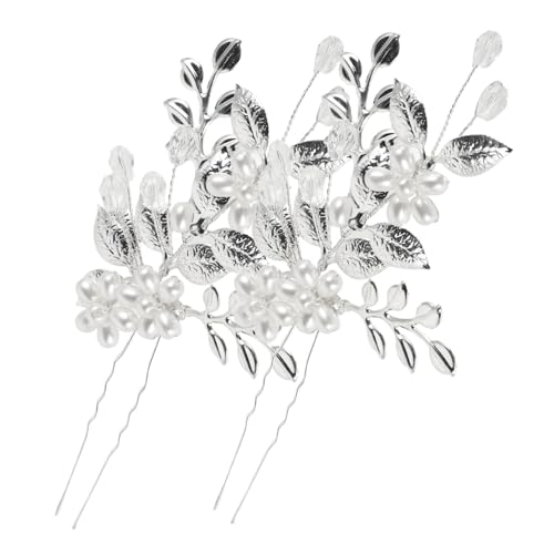 BESPORTBLE Haarkamm Strasssteinen Für Braut Brautschmuck Hochzeit Seitenkamm Mit Imitation Perle Haarschmuck Für Frauen Blattverzierung Kopfschmuck von BESPORTBLE