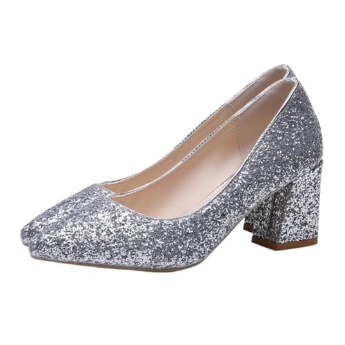 BESPORTBLE 1 Paar Damen Hochzeitschuhe mit Dicken Absätzen Spitz Zulaufend Glänzende Kristallverzierung für Brautjungfern Besondere Anlässe BESPORTBLE 1 Paar Damen Hochzeitschuhe mit Dicken Absätzen Spitz Zulaufend Glänzende Kristallverzierung für Brautjungfern Besondere Anlässe von BESPORTBLE