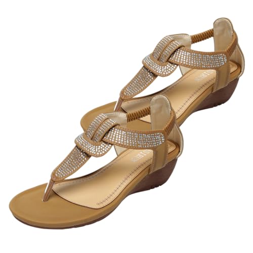 BESPORTBLE 1 Paar Damen Wedge Sandalen mit Sommer Schuhe für Frauen Bequeme Ethno Sandalen Hellbraun für Strand Freizeitmode BESPORTBLE 1 Paar Damen Wedge Sandalen mit Sommer Schuhe für Frauen Bequeme Ethno Sandalen Hellbraun für Strand Freizeitmode von BESPORTBLE
