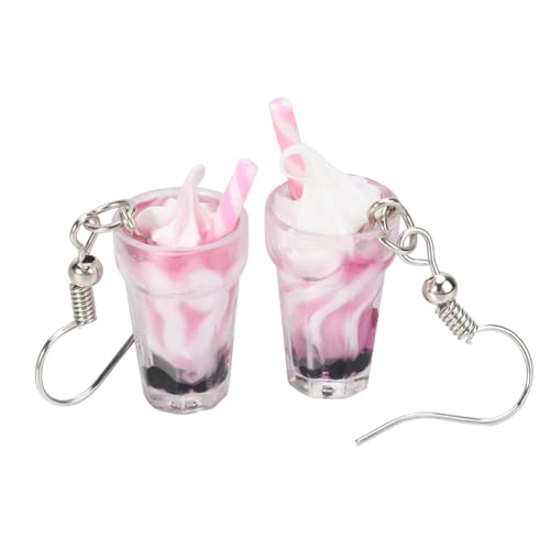 BESPORTBLE 1 Paar Eiscreme Milchtee Ohrringe Milchtee Ohrhänger Ohrhänger Für Damen Cartoon Ohrhänger Ohrhänger Ohrreifen Piercing Baumelnde Ohrringe Für Damen Legierung Rosa von BESPORTBLE