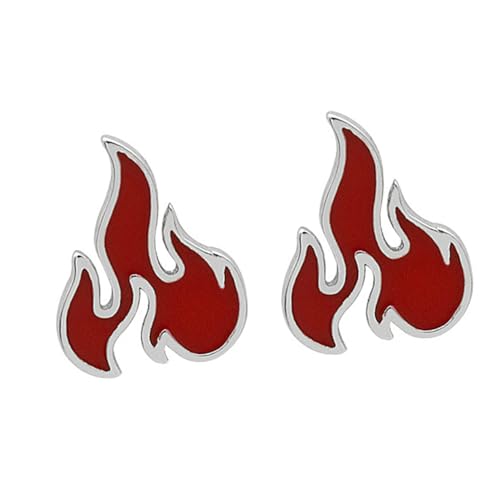 BESPORTBLE 1 Paar Flammenohrringe Frauen baumeln Modeohrringe Ohr baumeln Ohrentropfen Ohrenschmuck Silberohrring rot von BESPORTBLE