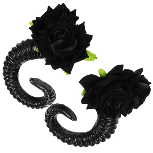 BESPORTBLE Lolita Gothic Clips Aus Rosenhorn Haarspangen Aus Schafshorn Modische Haarspangen-dekore Horn-haarschmuck Für Cosplay-party von BESPORTBLE