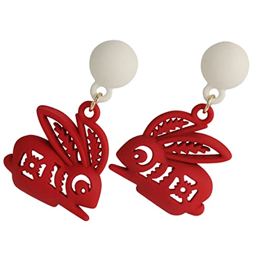 BESPORTBLE 1 Paar Hasenohrringe Tierischer Naturschmuck Kaninchen Schmuck Im Chinesischen Stil Ohrringe Für Frauen Im Trend Tierische Ohrringe Rot Legierung BESPORTBLE 1 Paar Hasenohrringe Tierischer Naturschmuck Kaninchen Schmuck Im Chinesischen Stil Ohrringe Für Frauen Im Trend Tierische Ohrringe Rot Legierung von BESPORTBLE