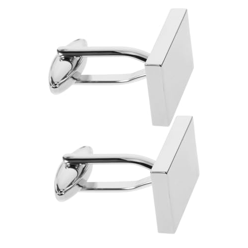 BESPORTBLE 1 Paar Herren Manschettenknöpfe Metall Silber Eckige Form Perfektes Accessoire für für Geburtstage Hochzeiten oder Jubiläen von BESPORTBLE