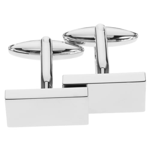 BESPORTBLE Silberne Manschettenknöpfe Aus Beschichtetem Messing Für Herren Hemdmanschettenknöpfe Ärmelknöpfe von BESPORTBLE