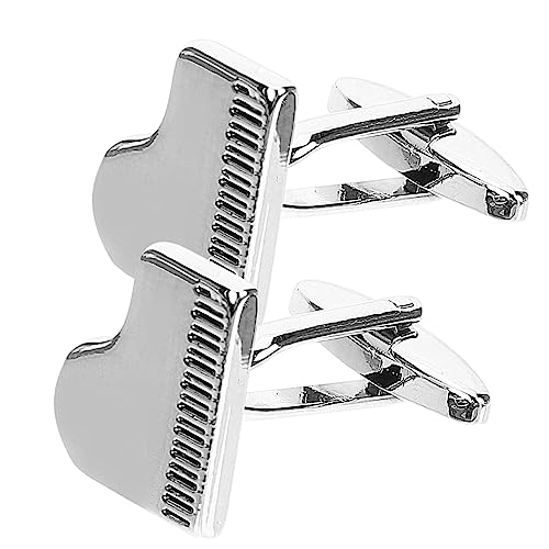 BESPORTBLE 1 Paar Klavier-Manschettenknöpfe Hemdmanschettenknöpfe Anzug Manschettenknöpfe Hemdmanschettenschmuck Manschettenlinks Nieten für Kleidung Legierung Silver von BESPORTBLE