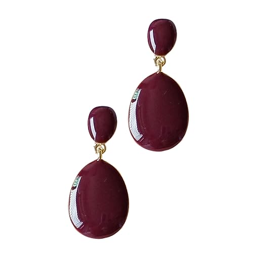 BESPORTBLE 1 Paar Kreative Ohrringe Damen Stilvolle Wassertröpfchen Ohrhänger Hochwertigem Material Elegantes für Besondere Anlässe oder für Frauen Dekorative Ohrringe Dunkelrot für Tag von BESPORTBLE