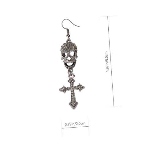 BESPORTBLE 1 Paar Kreuzförmige Ohrhänger Aus Legierung Trendiger Ohrschmuck Halloween Ohrhänger Schwarzer Zarter Ohrschmuck von BESPORTBLE