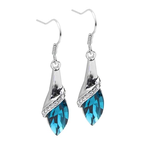 BESPORTBLE 1 Paar Kristallohrringe Kopfschmuck Braut Accessoires Hochzeit Braut Damen Ohrringe Zarter Ohrhänger Ohrschmuck Für Frauen Kristall Ohrhänger Dekorative Ohrringe Blau von BESPORTBLE