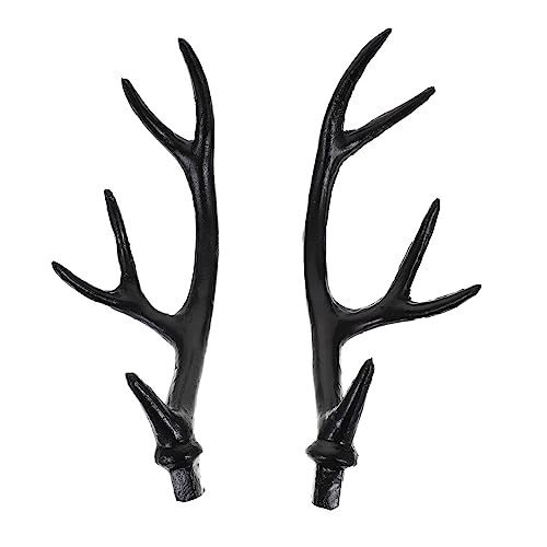 BESPORTBLE 1 Paar Künstliches Geweih Schwarzes Kostüm Halloween Kostüme Kostüm Hirschhorn Haarreif Künstliches Hirschgeweih Zweig Geweih Krone Hut Stirnbänder Rentiermaske von BESPORTBLE
