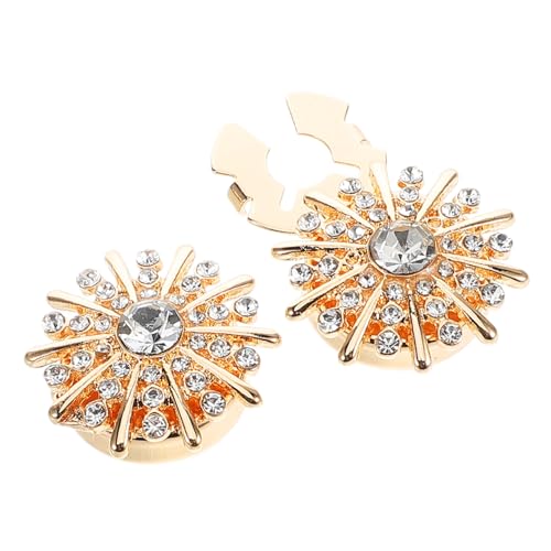 BESPORTBLE 1 Paar Manschettenknöpfe Manschettenknopf Mit Strasssteinen Manschettenlinks Strass-accessoires Für Frauen Strassknöpfe Für Bekleidung Golden Legierung von BESPORTBLE
