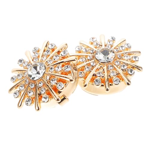 BESPORTBLE 1 Paar Manschettenknöpfe Manschettenknopf-Set Cufflinks für Frauen Cufflinks für besondere Anlässe Strass-Accessoires für Frauen Strassknöpfe für Bekleidung Legierung Golden von BESPORTBLE
