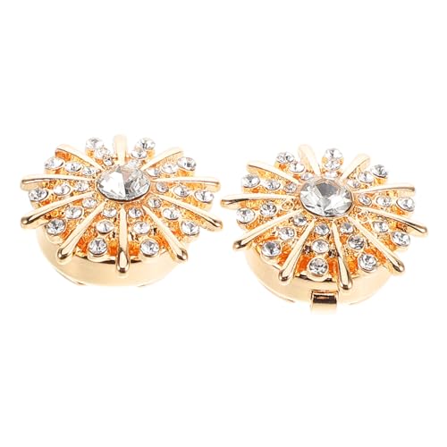 BESPORTBLE 1 Paar Manschettenknöpfe Strassknöpfe Für Kleidung Manschettenknöpfe Strass Accessoires Für Damen Strass Manschettenknopf Goldene Legierung von BESPORTBLE
