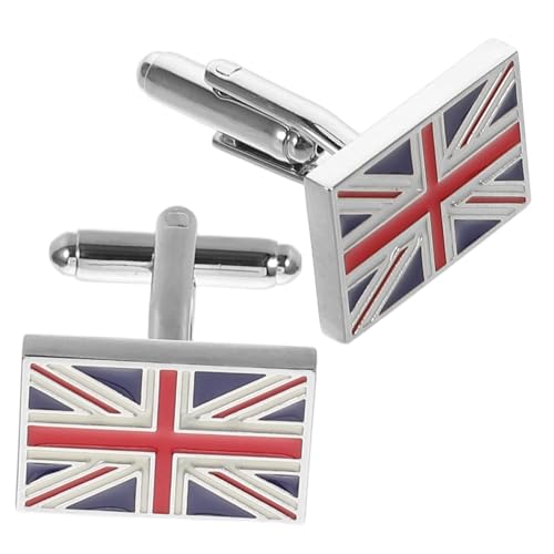 BESPORTBLE Manschettenknöpfe Für Hemden Mit Britischer Flagge Dekorative Hemdmanschettenknöpfe Aus Messing Klassische Uniformknöpfe Für Herren von BESPORTBLE