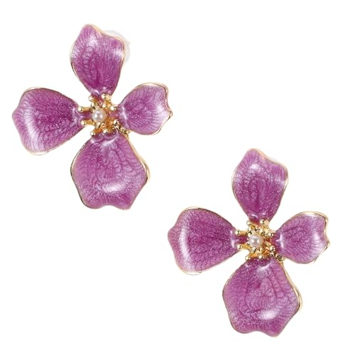 BESPORTBLE 1 Paar Pastell Blumen Ohrstecker Kunstperlen Floral Ohrringe Schmuck Accessoires Romantisches für Sie Frauen Hochzeit Abschlussball Geburtstag von BESPORTBLE