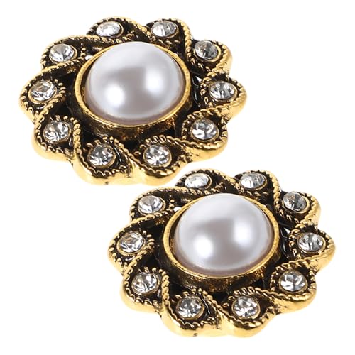 BESPORTBLE 1 Paar Perle Button Alloy Perle Shank Button Vintage Sewing Button Perlknopfverzerrung Für Handwerkskleidung Hochzeitskleid Und DIY -projekt von BESPORTBLE