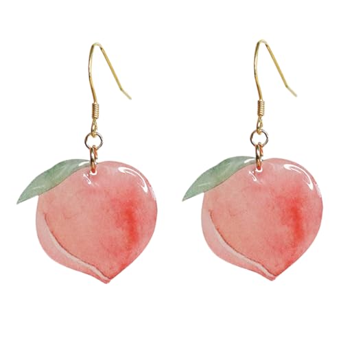 BESPORTBLE 1 Paar Pfirsichohrringe Creolen baumeln Träne Frauen Ohrring Schmuck Ohrhänger Mode Frauen Ohrtropfen Pfirsiche Ohrtropfen Rosa von BESPORTBLE