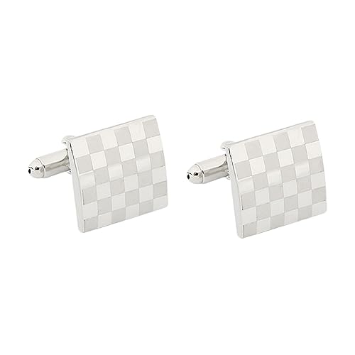BESPORTBLE 1 Paar Quadratische Manschetten Knöpfe Smoking Kleid Männer Hochzeit Hemden Mit Französischen Manschetten Manschettenknöpfe Väter Tagesgeschenke Hemd-accessoire Legierung Silber von BESPORTBLE