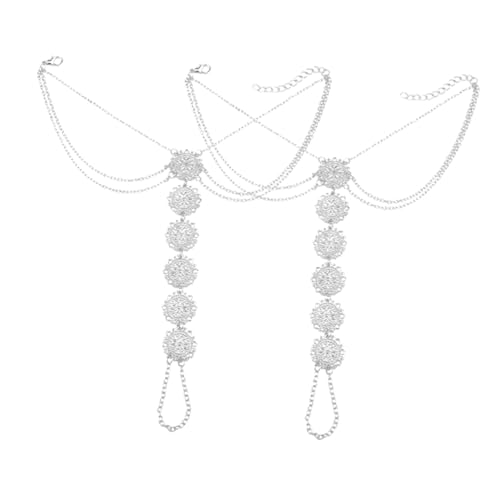 BESPORTBLE Strand-fußschmuck Fußkettchen Mit Dekorativen Riemen Aus Fußkettchen-schmuck Für Damen Modisches Fußkettchen-Armband Mit Blumenmuster Für Partys Hochzeiten Und Urlaub von BESPORTBLE