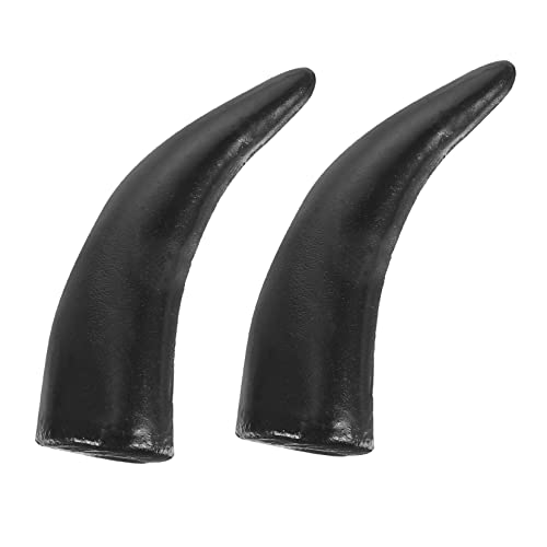 BESPORTBLE 1 Paar Simulationshorn tragen Horn Kostüm Leopardenohren Fuchs Kuh halloween kopfschmuck halloween kopfbedeckung Bullenhörner selber machen Halloween-Ochsenhornimitat Plastik Black von BESPORTBLE