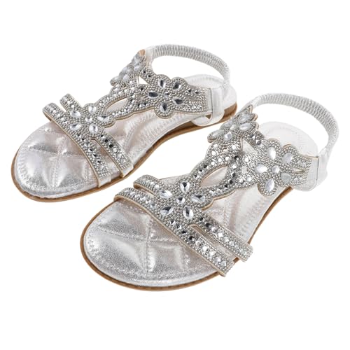 BESPORTBLE 1 Paar Sommer-sandalen Mit Glänzenden Strasssteinen: Bling-sandalen Für Hochzeiten Und Brautjungfern – Verzierte Sommerschuhe Für Damen Für Partys Und Reisen Am Strand, Größe: 39 von BESPORTBLE