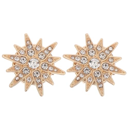 BESPORTBLE 1 Paar Strass-Knopfclips: Glitzernde Hexagramm-Verzierung – funkelnder Knopf-Clip-Schmuck für Damenblusen und Herrenanzüge von BESPORTBLE