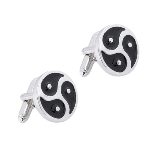 BESPORTBLE 1 Paar Tai Chi Manschettenknöpfe für Herren Yin Design Perfektes Accessoire für Formelle Anlässe Hochzeiten Geschäftsmeetings Besondere Events von BESPORTBLE