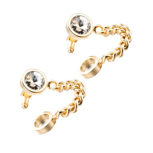 BESPORTBLE 1 Paar Vergoldete Kristall Manschettenknöpfe Manschettenknöpfe Hemd Accessoire Herren Manschettenknopf Golden Die Kette von BESPORTBLE