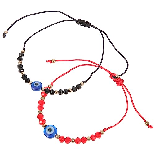 BESPORTBLE 1 Paar Verstellbare Armbänder für Bösem Blick Handgefertigte Geflochtene Armreifen für Damen und Herren Modisches Armband Set für Verschiedene Anlässe Geschenkidee für Feiertage von BESPORTBLE