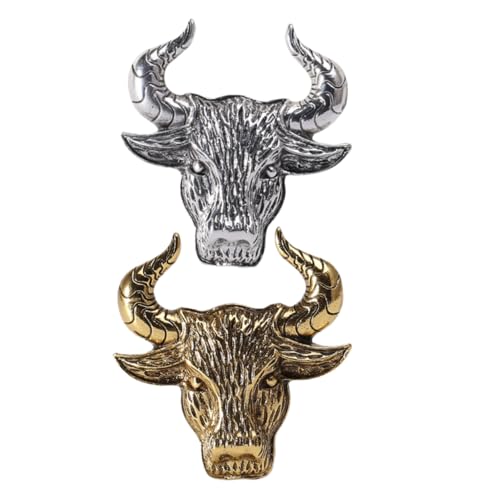 BESPORTBLE Vintage Ochsenbrosche 2 Stücke Legierung Brustnadel für Damen Tierdesign für Pullover Kleid Mütze Schal von BESPORTBLE