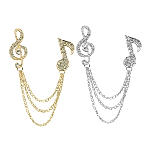 BESPORTBLE 1 Satz Anstecknadeln Für Herren Mit Musikalische Noten Broschen Schmuck Für Jacken Modeaccessoires 2 Stück von BESPORTBLE