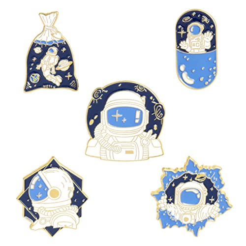 BESPORTBLE 1 Satz Astronaut Brosche Cartoon Badges Legierung Für Kleidung Taschen Hüte Versammlungen 5 Stück von BESPORTBLE