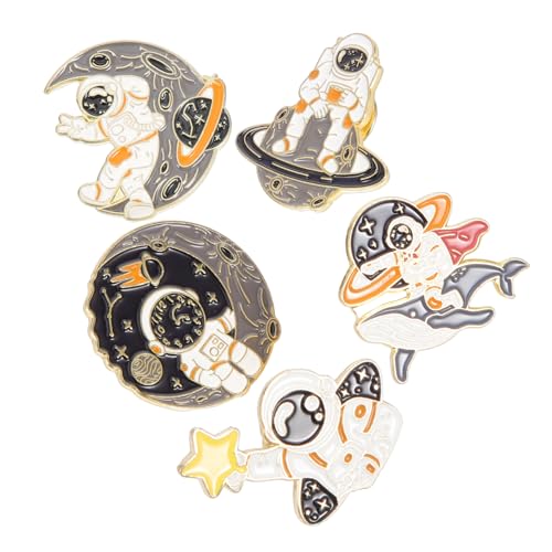 BESPORTBLE 1 Satz Astronauten-brosche Lustig Bobby Stifte Männer Erwachsene Brosche Für Damen Broschen Für Bekleidung Cartoon-broschen Stift Für Rucksack Broschennadel Legierung 5 Stück von BESPORTBLE