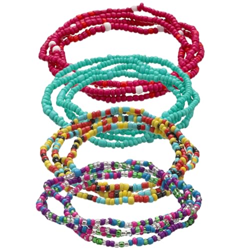 BESPORTBLE 1 Satz Bauchperlen Kette Farbige Taillenkette Langlebigen Perlen Sommer Schmuck Für Bikinis Strandkleider Nachtclub Outfits Leicht 4 Stück von BESPORTBLE
