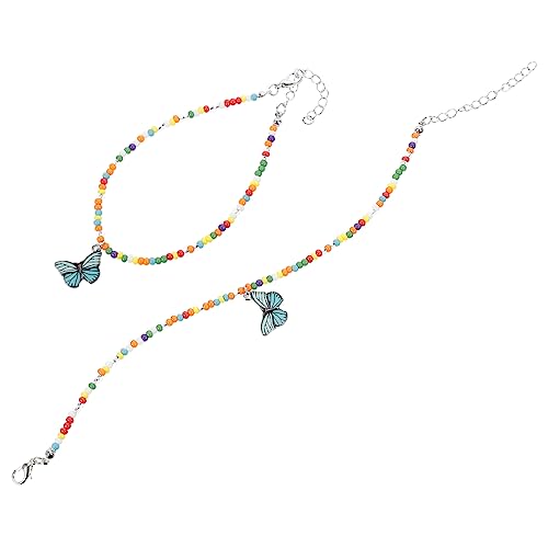 BESPORTBLE 2stücke Fußkettchen Mit Perlen Für Frauen Böhmischen Stil Knöchel Armband Fußschmuck Aus Sorgfältig Ausgewählten Materialien Verstellbar Für Viele Anlässe von BESPORTBLE