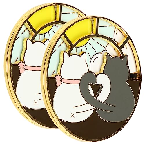 BESPORTBLE 2 Stück Katzenbrosche für Damen Kreative Rotierende Schalbrosche Metall Tierbroschenclip für Mantel Schal und Revers Einzigartiger Schmuck für Frauen von BESPORTBLE