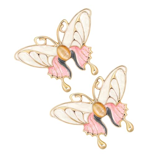 BESPORTBLE 1 Satz Broschen Kreative Insekten Brooches Mit Katzenaugenstein Stilvolle Butterfly Corsagen Für Frauen Kleidung Accessoires 2 Stück von BESPORTBLE