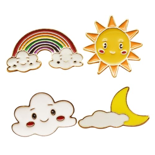 BESPORTBLE 1 Satz Cartoon Broschen Mit Regenbogen Design Anstecknadeln Für Kleidung Taschen Accessoires Vielseitig Einsetzbar Farbenfroh 4 Stück von BESPORTBLE