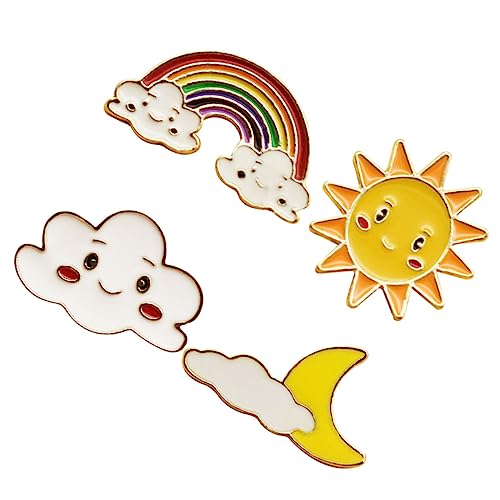 BESPORTBLE 1 Satz Cartoon Broschen Mit Regenbogen Design Dekorative Abzeichen Für Kleidung Rucksäcke Taschen Stilvolle Anstecknadeln Im Zufälligen Design 4 Stück von BESPORTBLE