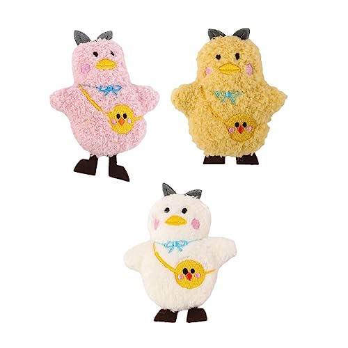 BESPORTBLE 1 Satz Cartoon Huhn Brosche Plüsch Dekoration Für Kleidung Für Freunde Leicht Tragbar Partys 3 Stück von BESPORTBLE