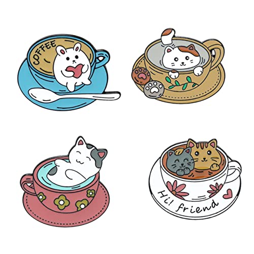 BESPORTBLE 1 Satz Cartoon Katzenbrosche Niedliche Anstecknadeln Für Kleidung Taschen Diy Projekte Für Frauen An Geburtstagen Feiertagen 4 Stück von BESPORTBLE