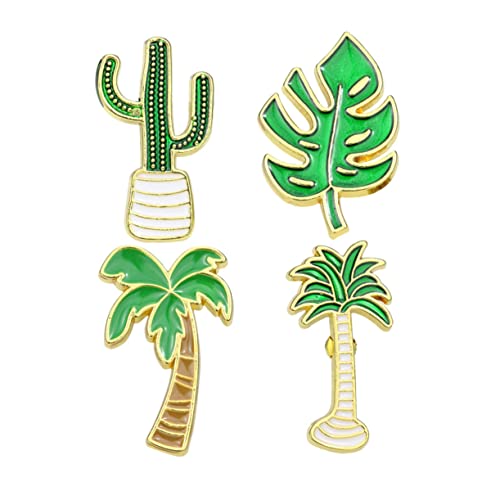 BESPORTBLE 4 Stück Broschen Cartoon Pflanzen Kaktus Kokosnussbaum Monstera Anstecker für Kleidung Schmuck Accessoires von BESPORTBLE