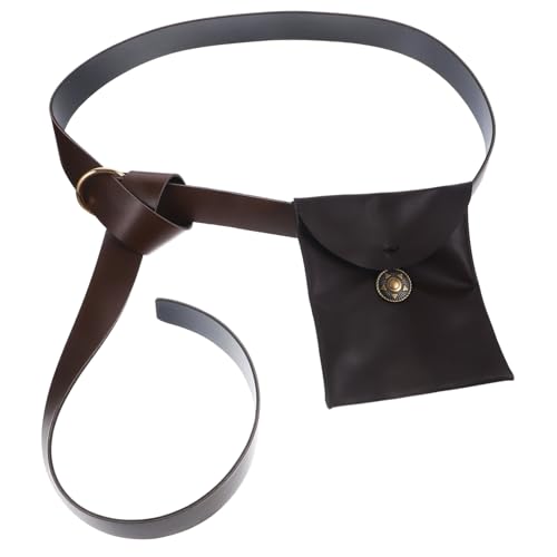 BESPORTBLE 1 Satz Cosplay-Versorgung Halloween Costume Halloween Kleidung Halloween Outfit Mittelalterliche Ledertasche Riementasche Gürtel Taille Bauchtasche Vintage Kostümzubehör Pu Coffee von BESPORTBLE